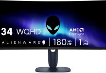 Alienware AW3425DWM review: monitor gaming curbat de 34 inch, WQHD, 180Hz și FreeSync Premium Alienware AW3425DWM monitor gaming curbat 34 inch WQHD 180Hz